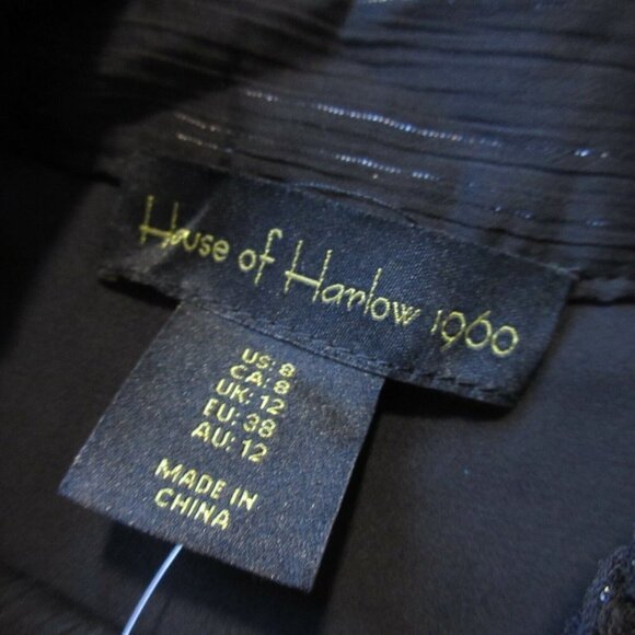 NWoT House of Harlow 1960 Ruched Mini in Black Metallic Pinstripe Dress 8 - Picture 6 of 7